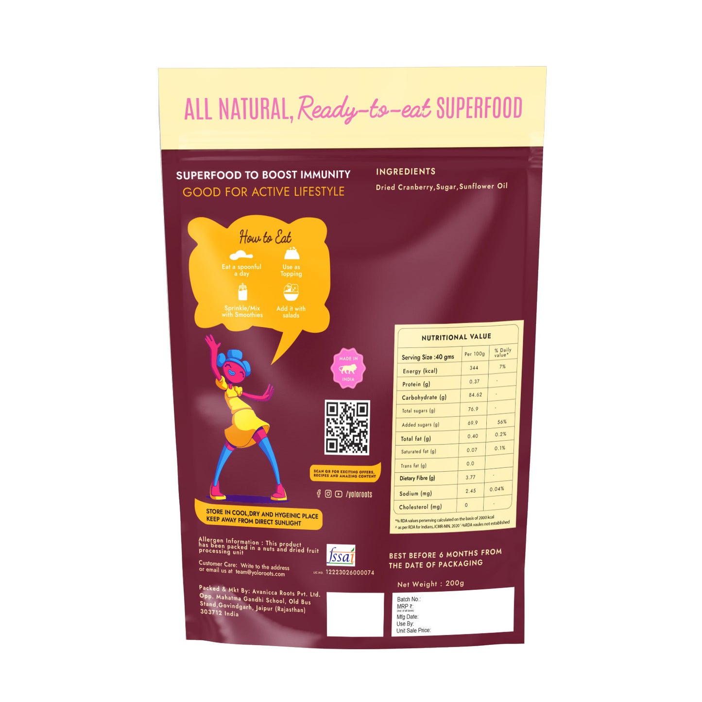 Dried Craneberry Slice Pack Of 200g