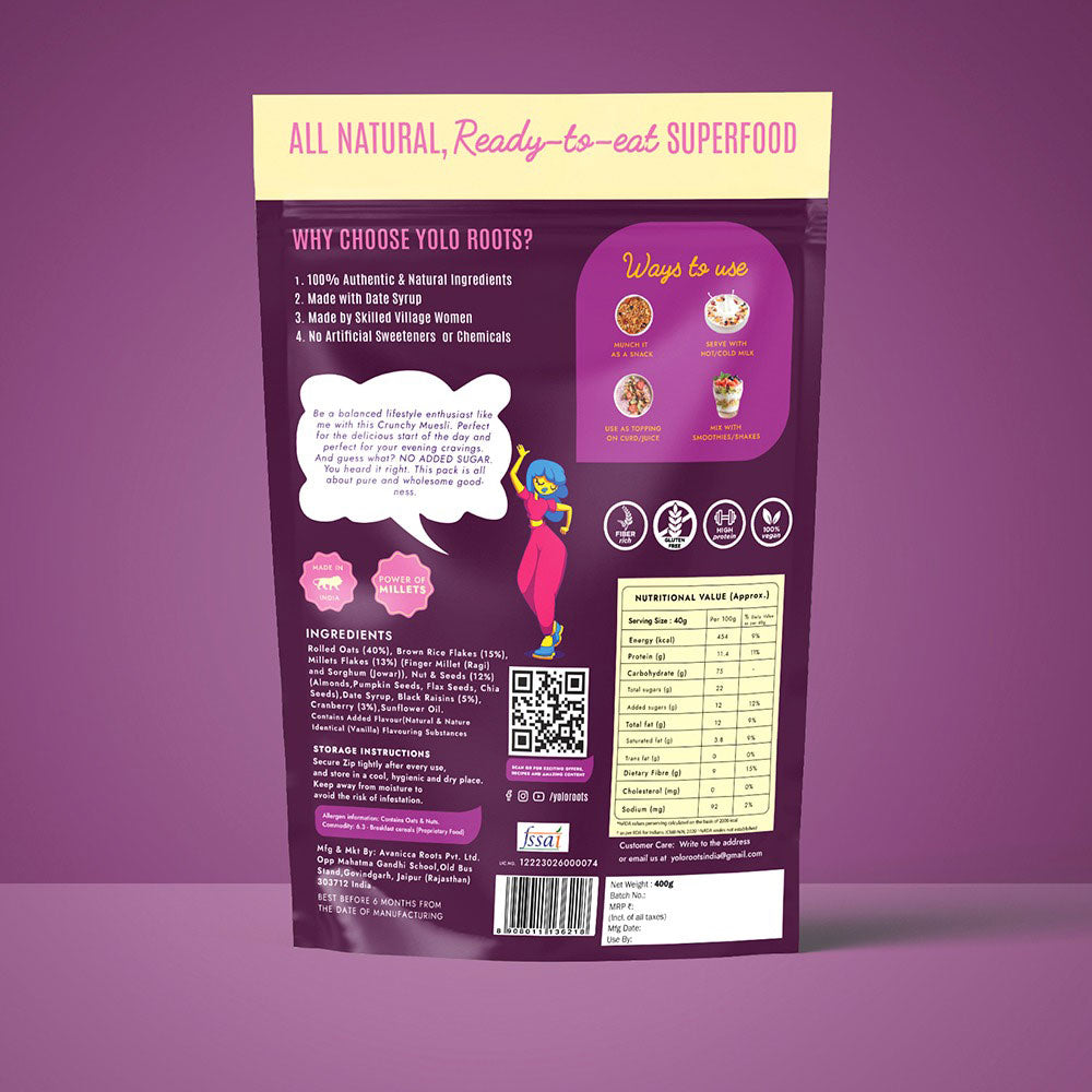 Multigrain Crunchy Muesli with Almonds & Raisins Pack Of 400g