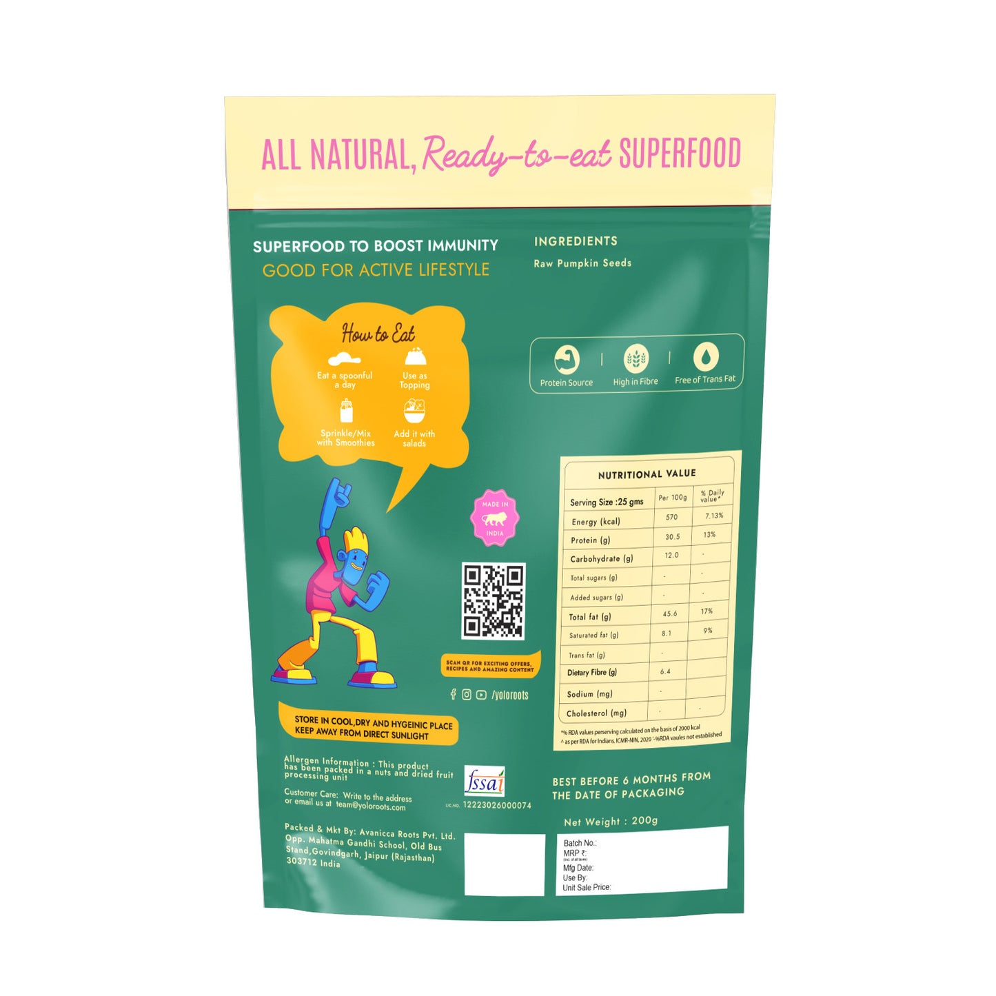 Raw Pumpkin Seeds Pack Of 200g