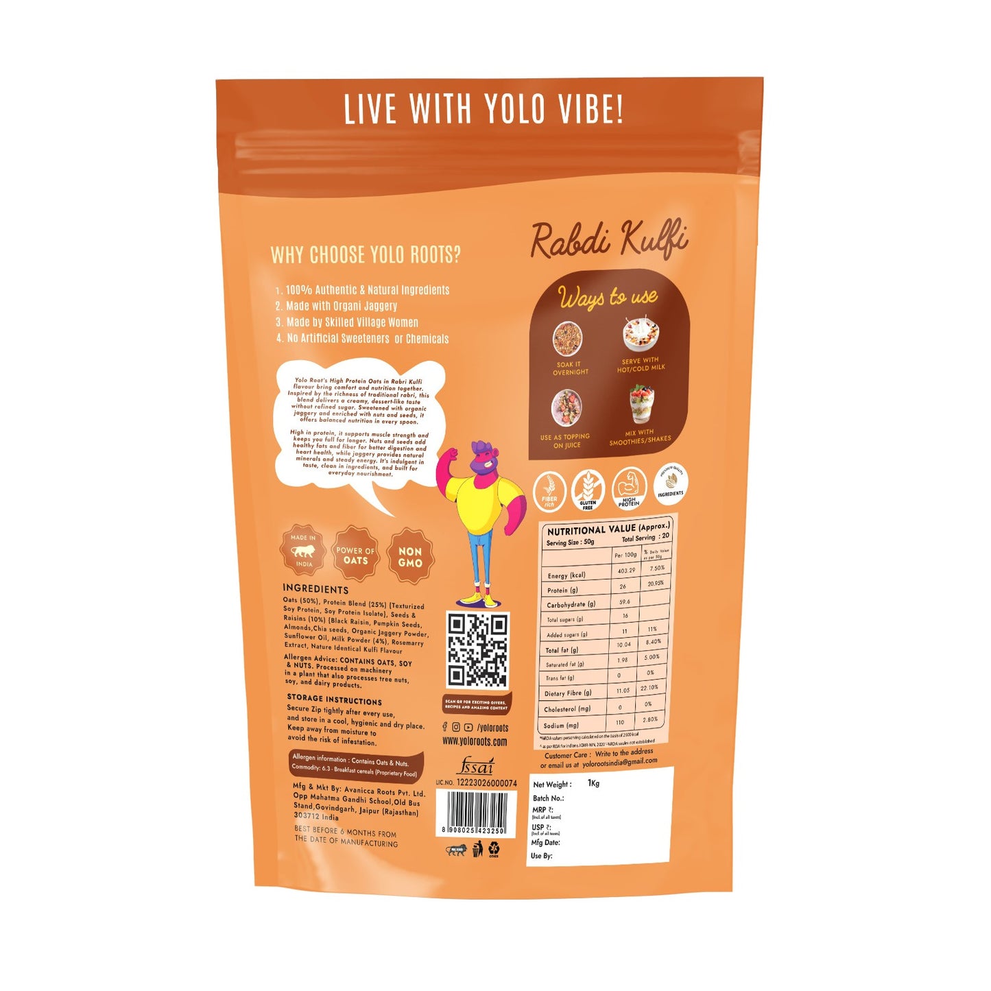 High Protein Rabdi Kulfi Oats 26gm - Sweetened with Organic Jaggery