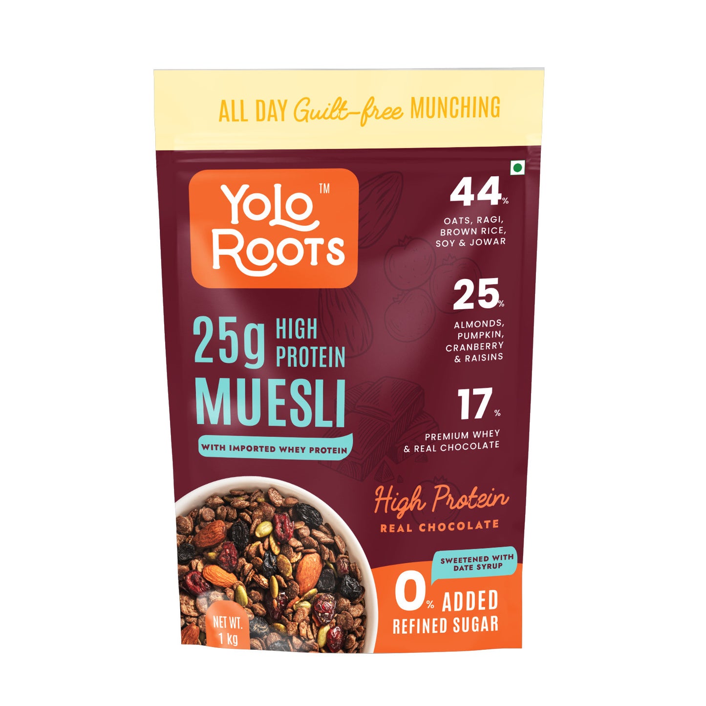 25g High Protein Dark Chocolate Muesli - Added Whey Protein