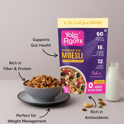 Berry Blast Muesli With Blueberry and Strawberry Pack Of 400g