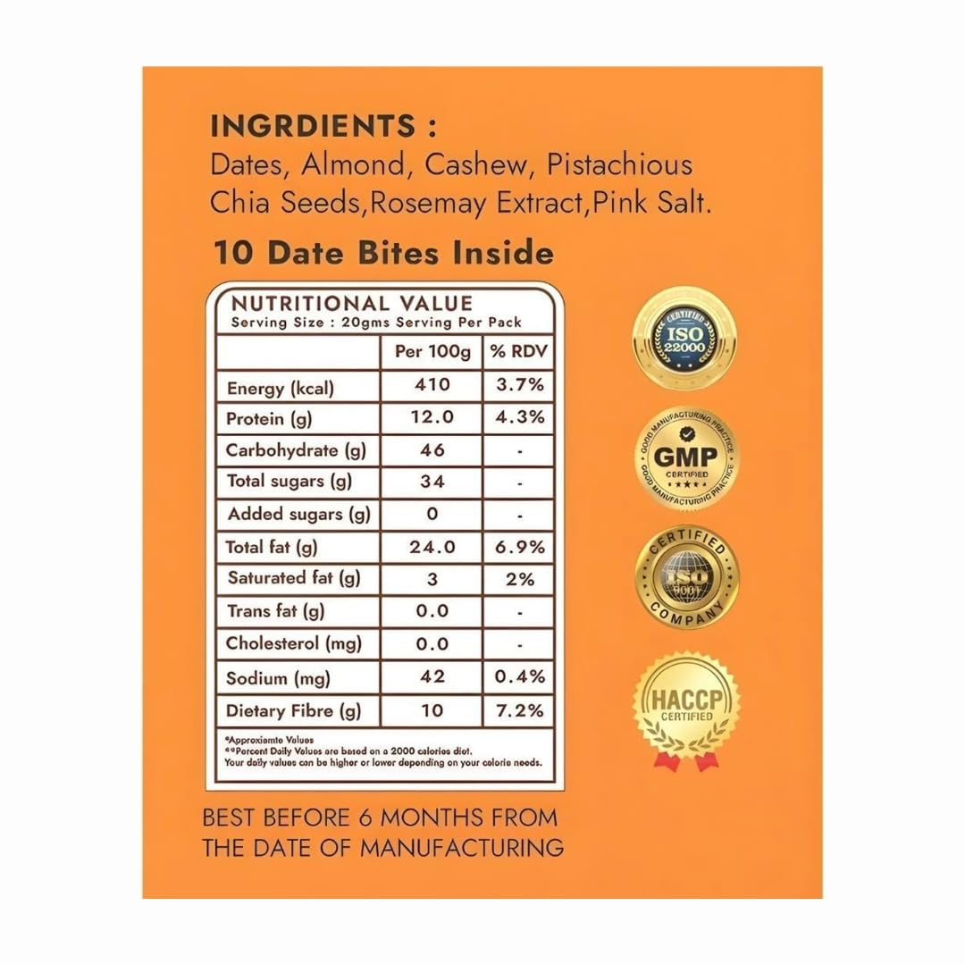 YOLO Roots Classic Date & Nut Bites 400gm