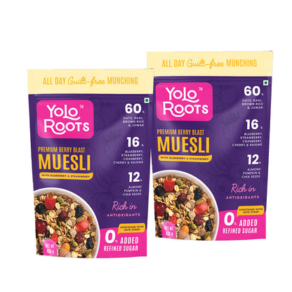 Berry Blast Muesli With Blueberry and Strawberry