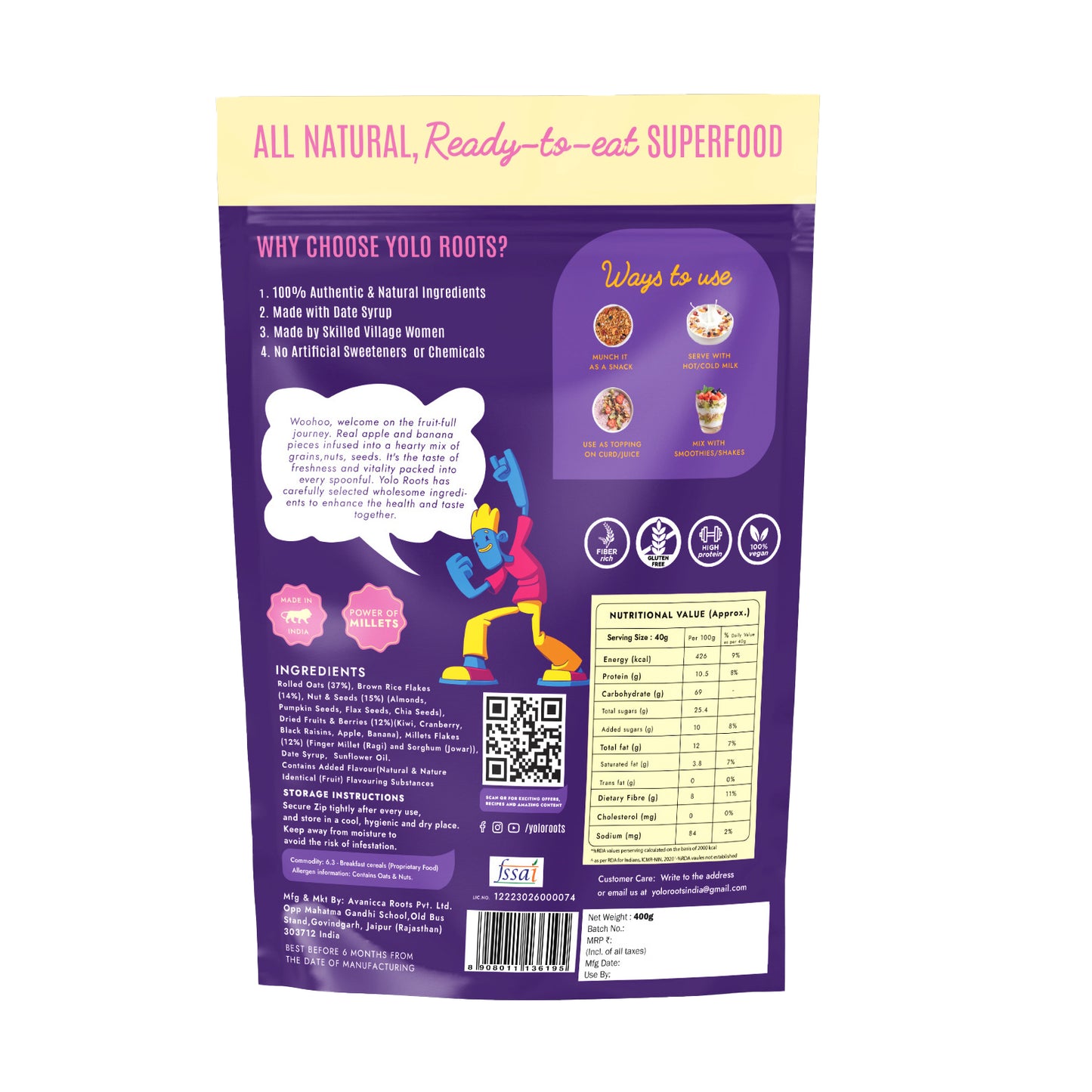 Fruit & Nuts Muesli With Real Freeze Dried Apple and Banana