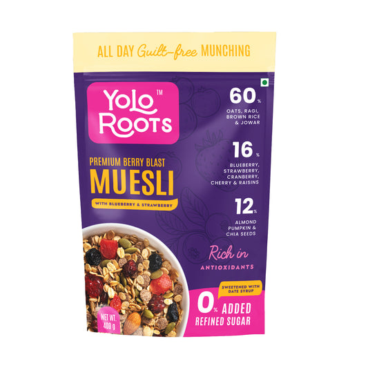 Berry Blast Muesli With Blueberry and Strawberry