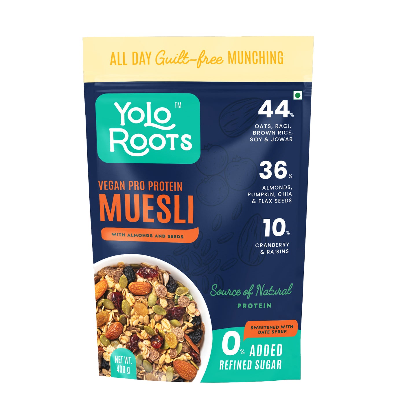 Wholesome Nuts & Seeds Crunchy Muesli - Loaded with Seeds & Nuts