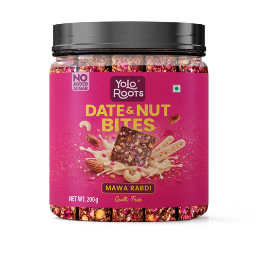 Yolo Roots Date & Nut Bites Mawa Rabdi Flavor 200g | No Added Sugar